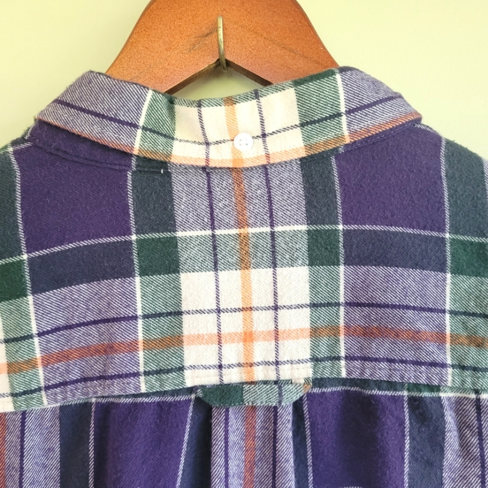 Wesc Plaid Tartan Regular Fit Flannel Purple Men's XL - Picture 5 of 6